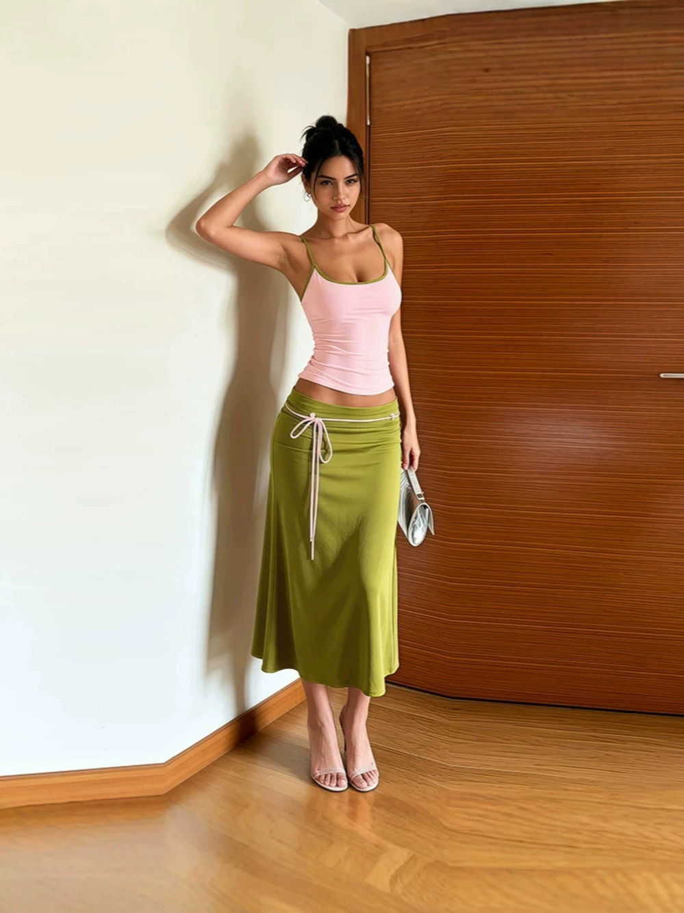 ZARA Summer Sexy Cami Top and Fitted Slim Skirt Set for Women